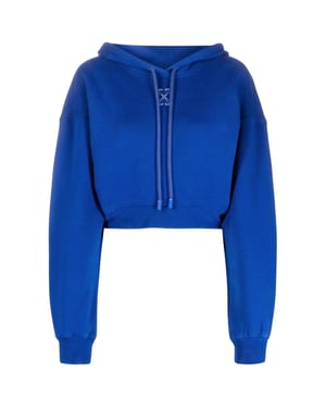 Off-white Embr Mini Arrow Crop Hoodie Blue