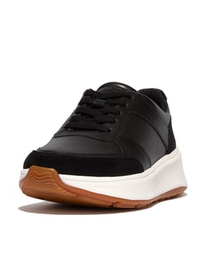 FitFlop F-mode leather/suede flatform sneakers