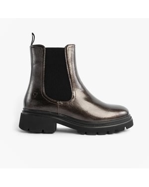 Heavenly Feet Zeta Womens Chelsea Boots Pewter Patent