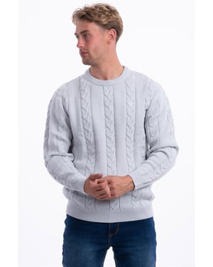 JJ Willis Mens Cable Knit Sweater Crew Neck Long Sleeve