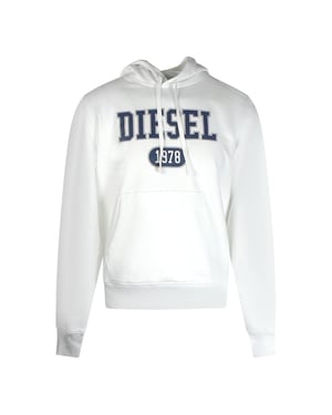 Diesel Heren 1978 Bold Logo Hoodie (Wit)