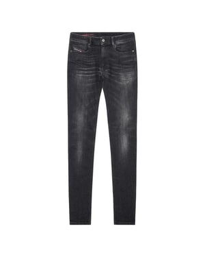 Diesel Mannen Sleenker Vernield Denim Versterkte Jeans (Zwart)