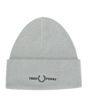 Fred Perry Beanie met grafisch logo voor volwassenen (Zilver)