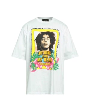 DSquared2 Unisex Volwassen Mijn Thuis Is In Mijn Hoofd Bob Marley T-Shirt (Wit)