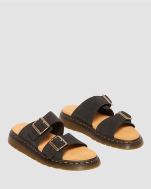 Dr. Martens Josef Svarta Sandaler I Mocka