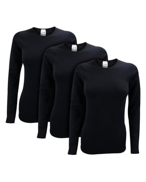 3 Pack Ladies Long Sleeved Thermal Top for Winter