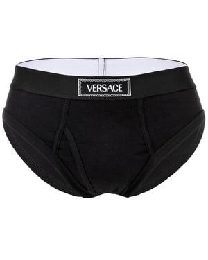 Versace Tex Geribbelde Katoenen Slip