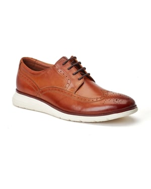 Base London Vliegtuig Heren Leren Burnt Tan Brogues Schoenen