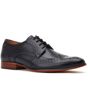 Base London Barbera Excel Leren Heren Zwarte Brogues Schoenen