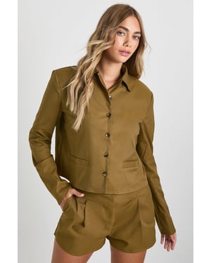 Longline Shoulder Pad Shirt & Shorts Co-ord