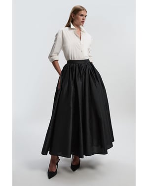Taffeta Woven Maxi Skirt
