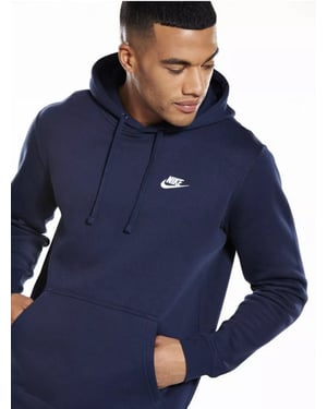 Nike Navy Club Fleece Pullover Hoodie