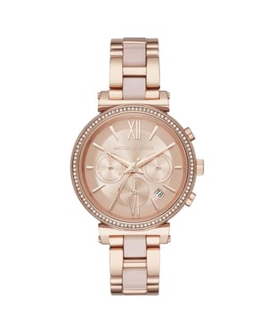 Elegant Michael Kors MK6560 Sofie Chronograph Ladies Watch with Rose Dial