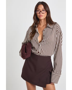 Tailored Wrap Front Mini Skort