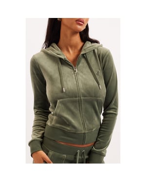Juicy Couture Robertson Classic Jacka Polyamid Dam Grön Huva Sweatshirt