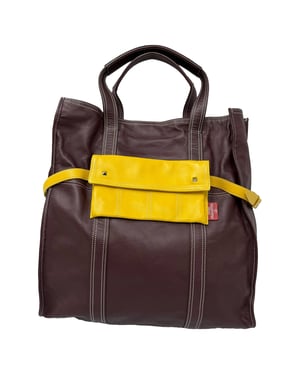 Valentino Garavani Kleurverloop Tote Bag in Bordeau en Gele Leer