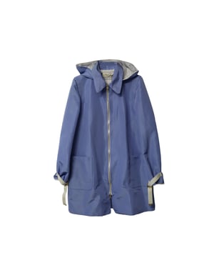 Marni Hooded Overcoat in Blue Polyester