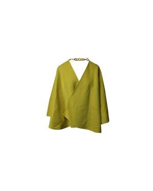 Ermanno Scervino Wide Sleeve Cape-Coat in Yellow Wool