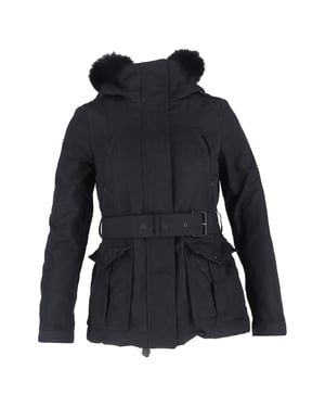 Burberry Brit Cloverdale Parka Jacket with Removable Vest in Black Polyester