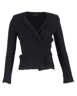 Isabel Marant Laurie Herringbone Blazer i svart bomullstweed
