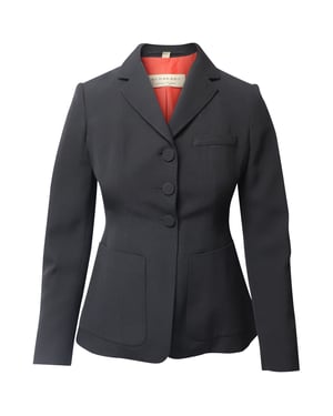 Burberry Semi-Flared Fit Blazer in Black Wool