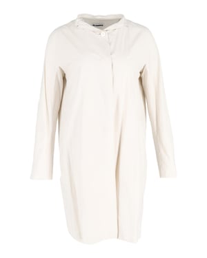 Jil Sander Kraagjurk in Ivoorkleurige Katoen