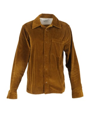 Acne Studios Denver Button-Down Overshirt in Brown Corduroy