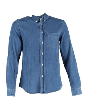 Acne Studios Isherwood Button Down Shirt in Blue Denim