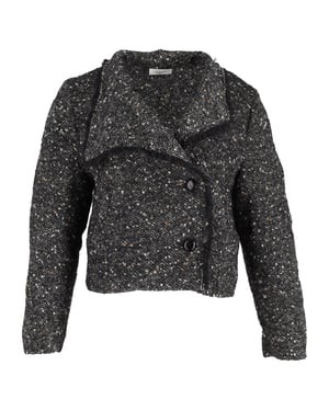 Isabel Marant Etoile Edith Tweed Jas in Zwart Wol