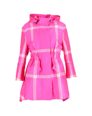 Fendi Pop Tartan Regenjas met Capuchon in Roze Polyester