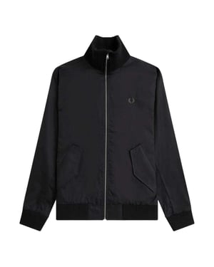 Fred Perry Heren Geribd Tennis Bomberjack (Zwart)