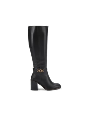 Kurt Geiger London Leather Bromley Block Heel Knee Boots