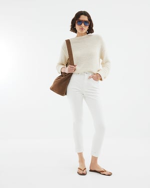 River Island Womens Culpt Mom Jeans White High Rise S