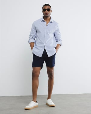 River Island Mens Chino Shorts Navy Skinny Fit
