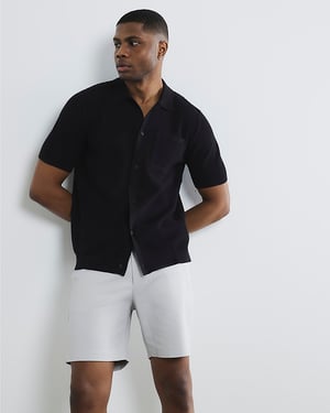River Island Mens Chino Shorts Grey Slim Fit Belted
