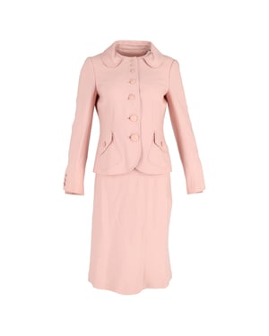 Moschino Cheap and Chic Blazer and Skirt Set in Pink Wool