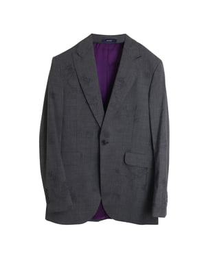 Kenzo Barok Motief Print Blazer en Broek Suit Set in Grijs Wol