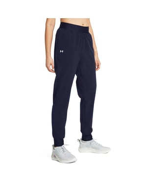 Women's Under Armour Rival High Rise Woven Pants in Blue
