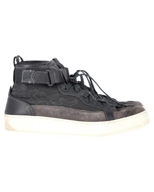Ermenegildo Zegna Couture höga sneakers i svart kanvas och läder