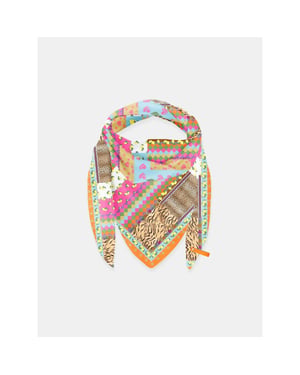 Mucho Gusto Sjaal st. tropez viscose met tropisch patchwork