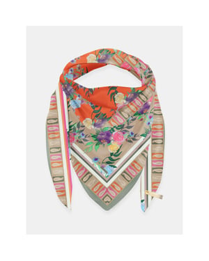 Mucho Gusto ® sjaal st. tropez oranje creme bloem