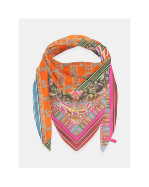 Mucho Gusto ® sjaal st. tropez oranje roze klassieke print