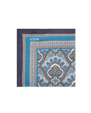 Eton Paisley print silk pocket square