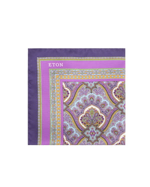 Eton Paisley print silk pocket square