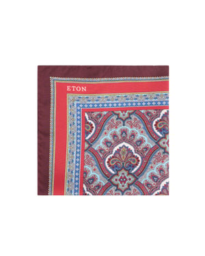 Eton Paisley print silk pocket square