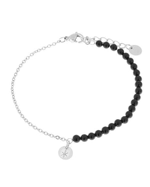 Label Kiki Armband half half black silver