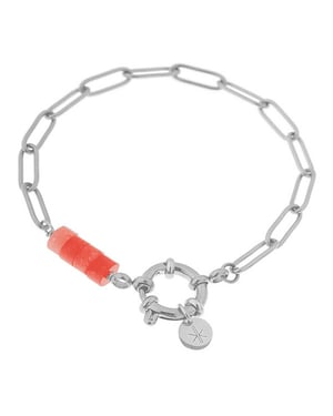 Label Kiki Armband hold on coral silver