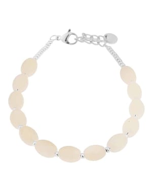 Label Kiki Armband white lily silver