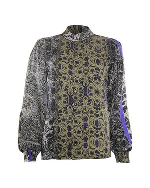 Poools Blouse 333229 olive/black