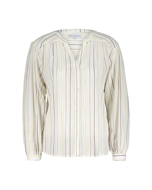 Red Button Blouse srb4243 lurex stripe ecru